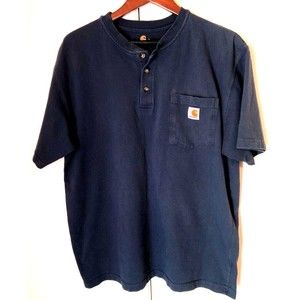 Carhartt Navy Short Sleeve Henley Shirt
